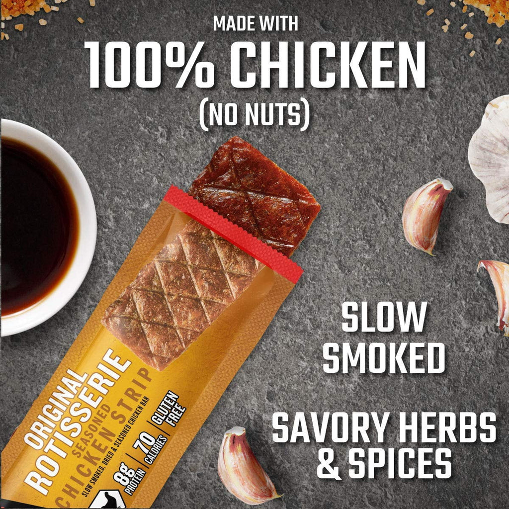 Rotisserie Chicken Meat Bars, 12 Count, 8g Protein, Keto Friendly, Gluten Free S9716