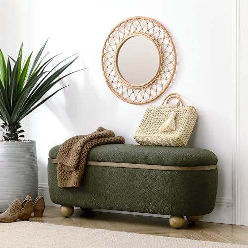 Upholstered Storage Ottoman Bench with Seating for Bedroom and Living Room O441