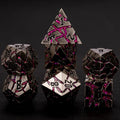Metal DND Dice Set, 7PCS Polyhedral D&D Dice Set,Glitter Crack Dice Set for Dungeons and Dragons Role Playing Game(Antique Blue 7 Colors)