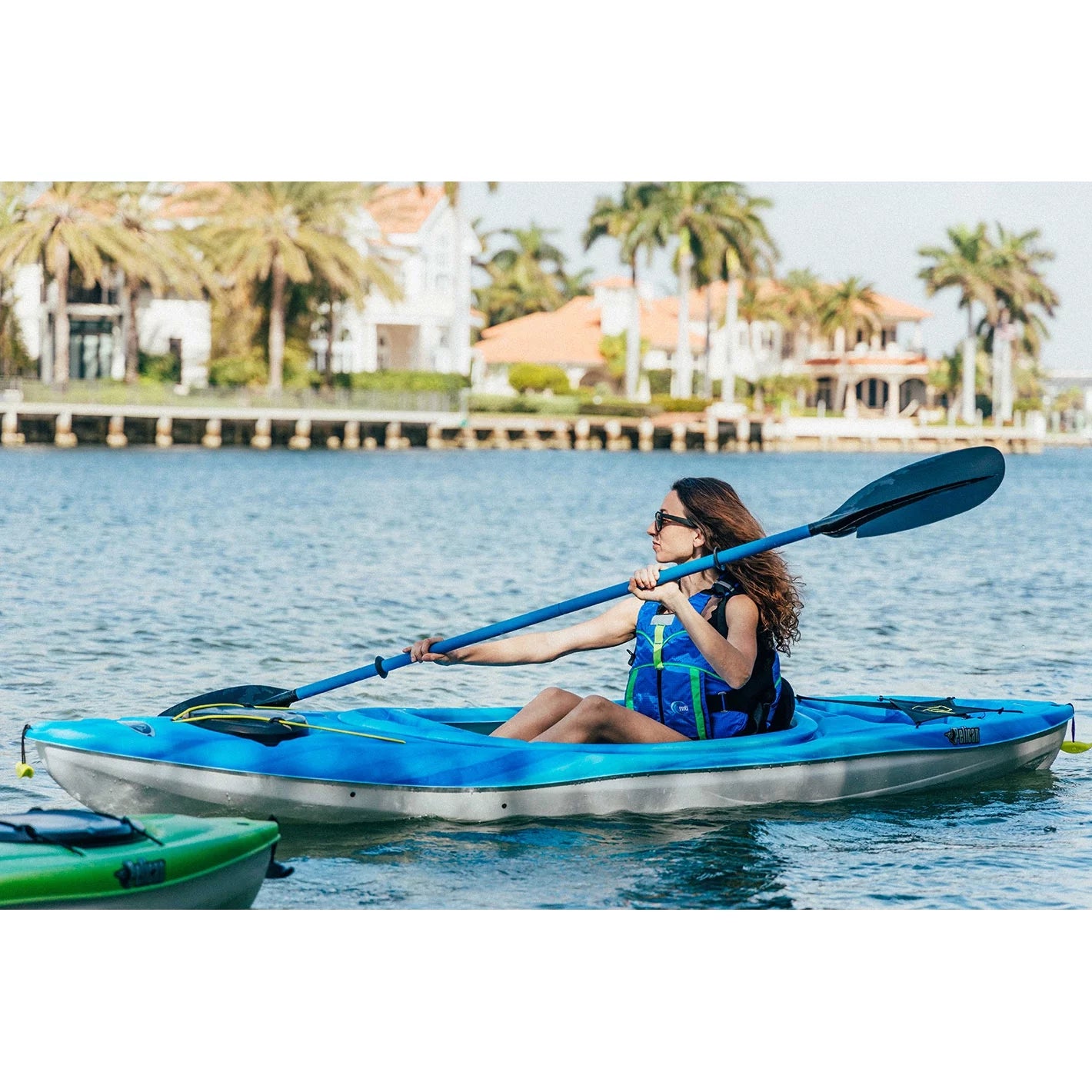 Sit-in Recreational Kayak 10 ft Deep Blue White I57480