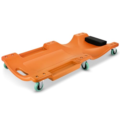 Low Profile Automotive Creeper with Padded Headrest, Red U80837