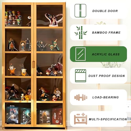 5-Tier Display Cabinet with Acrylic Glass Door for Collectibles and Books Z940241