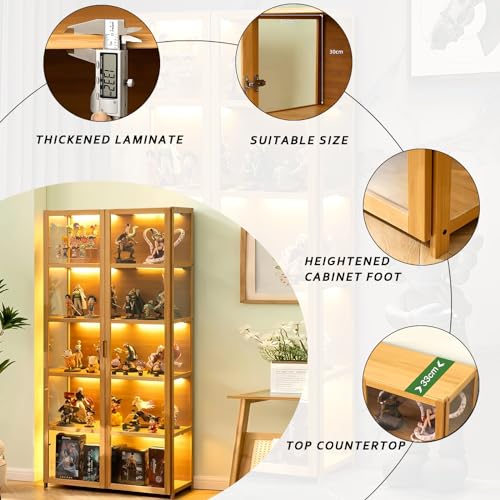5-Tier Display Cabinet with Acrylic Glass Door for Collectibles and Books Z940241