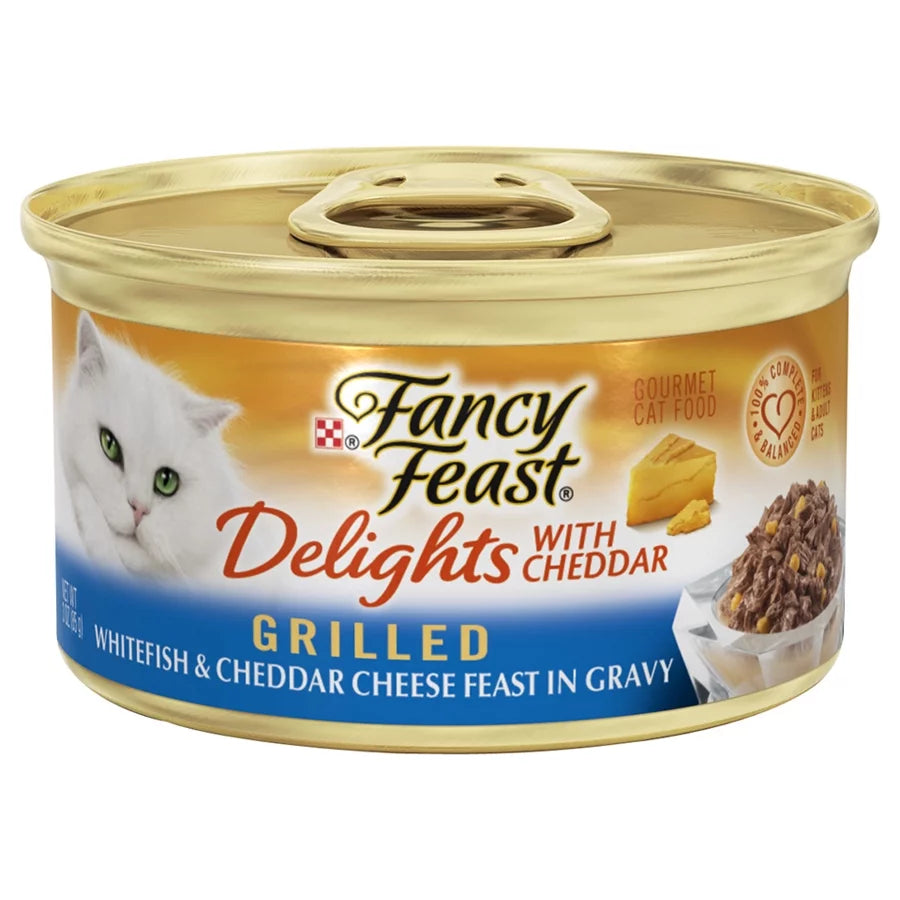 Wet Cat Food Variety Pack with Grilled Chicken, Turkey or Whitefish in Gravy M51272