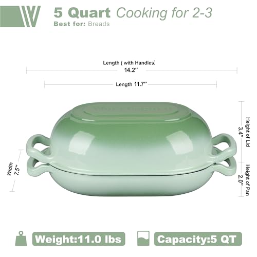 Enameled Cast Iron Dutch Oven with Lid for Bread Baking, 5QT M245