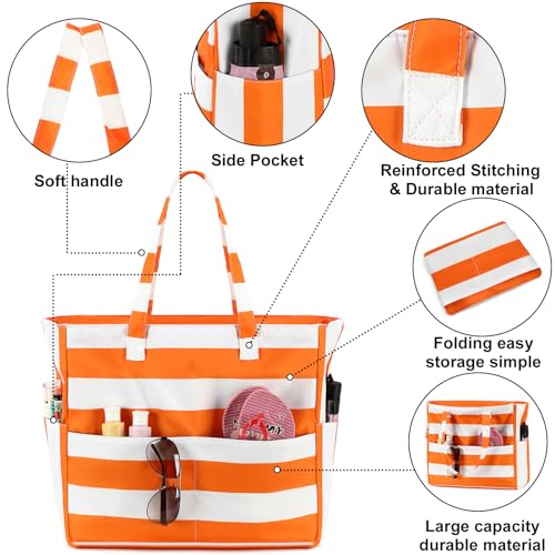 Waterproof Extra Large Beach Tote with Wet Compartment T8243