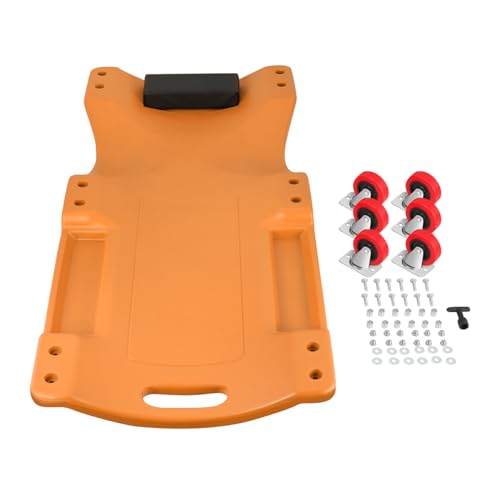 Low Profile Automotive Creeper with Padded Headrest, Red U80837