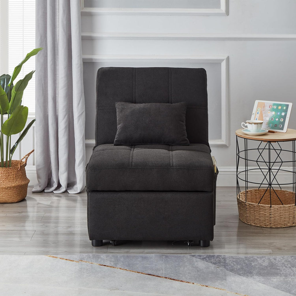Convertible Sleeper Chair Bed, Fold Out Single Sofa, Ottoman and Chaise Lounge N29851