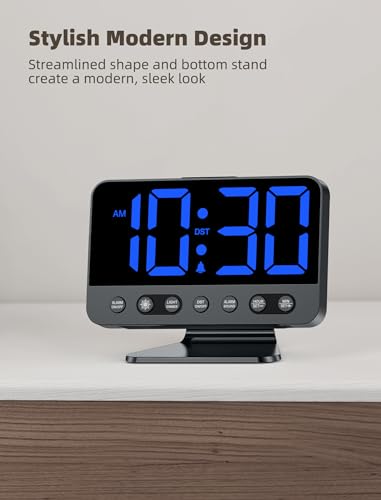Large Digital Alarm Clock for Bedroom with Brightness Dimmer and Night Light I637246