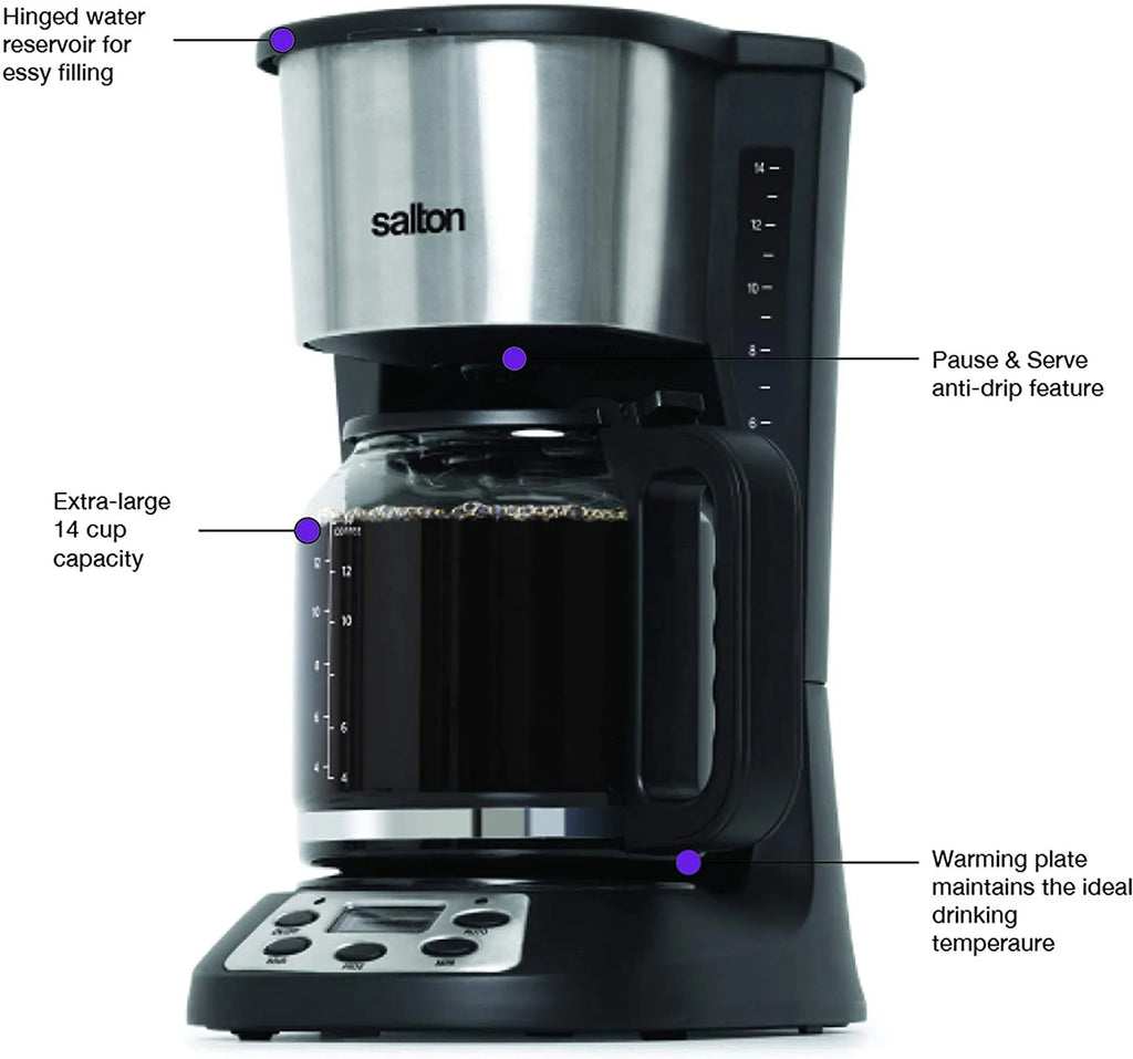 14 Cup Coffee Maker, Black P144