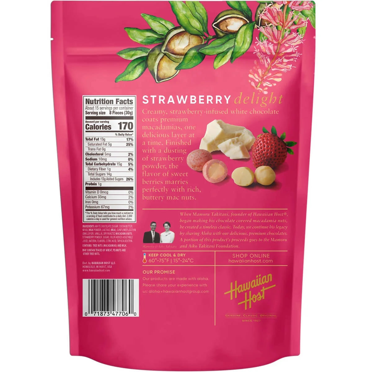 Macadamia Nuts Paradise Collection, Strawberries & Cream, 16 oz O83828