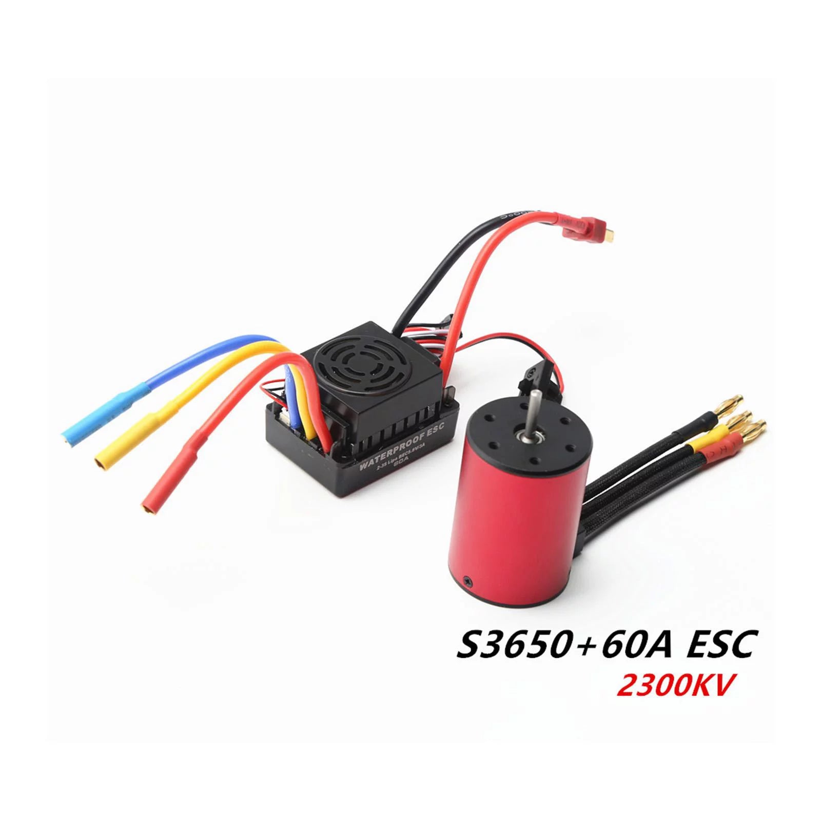 Waterproof Brushless Motor 2300kv with 60A ESC for 1/10 RC Car Q16557