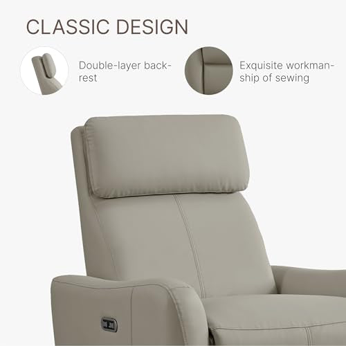 Leather Recliner Chair with USB Port, Terracotta Brown N6419
