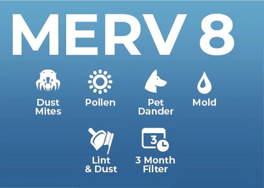16-3/8 x 21-1/2 x 1 MERV 8 Air Filters for AC & Furnace, 4 Pack Z729