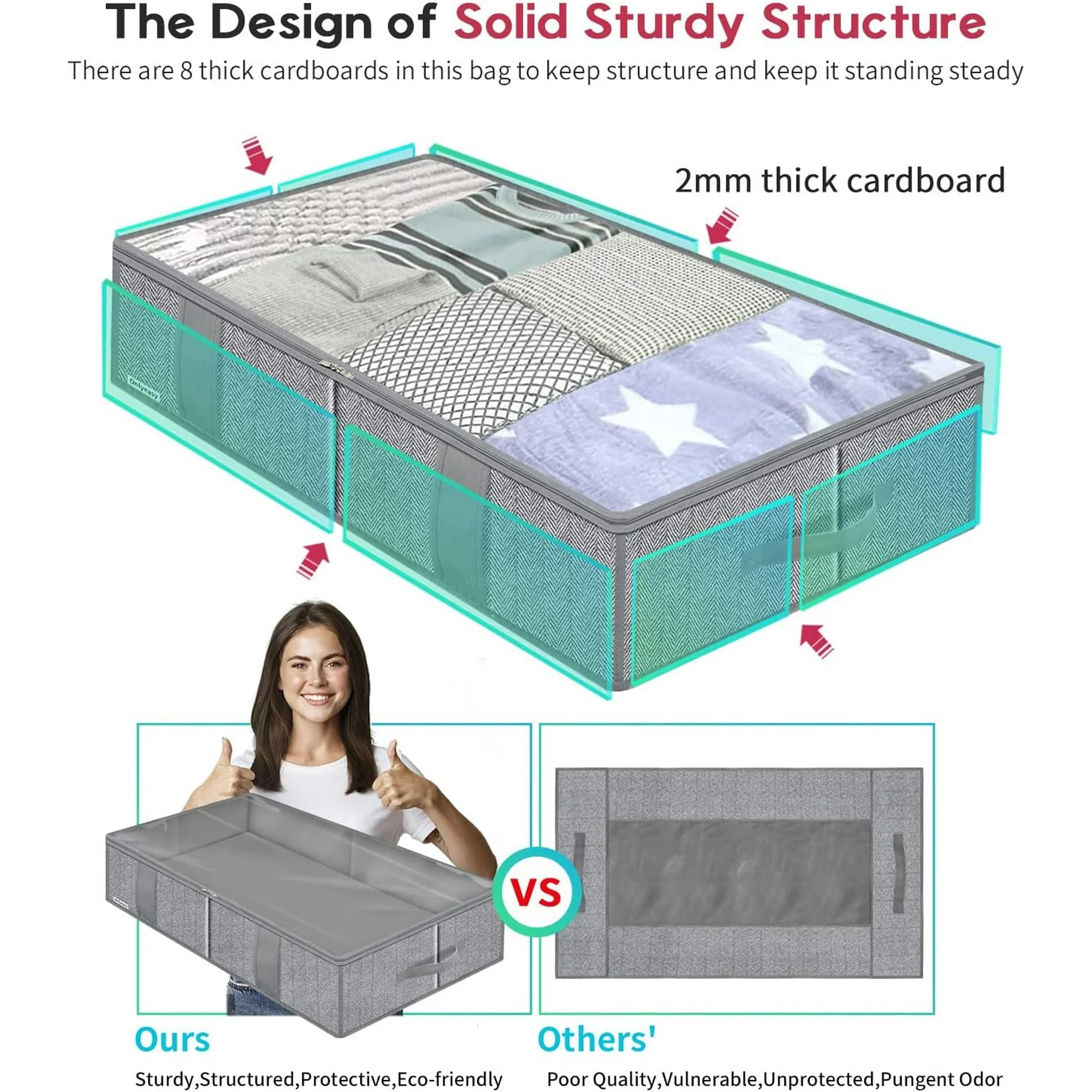 Foldable Underbed Storage Bags with Clear Window X234