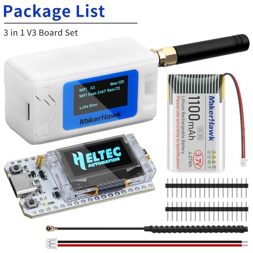 ESP32 LoRa V3 Development Board with 915MHz Antenna and 1100mAh Battery Case Set A534611