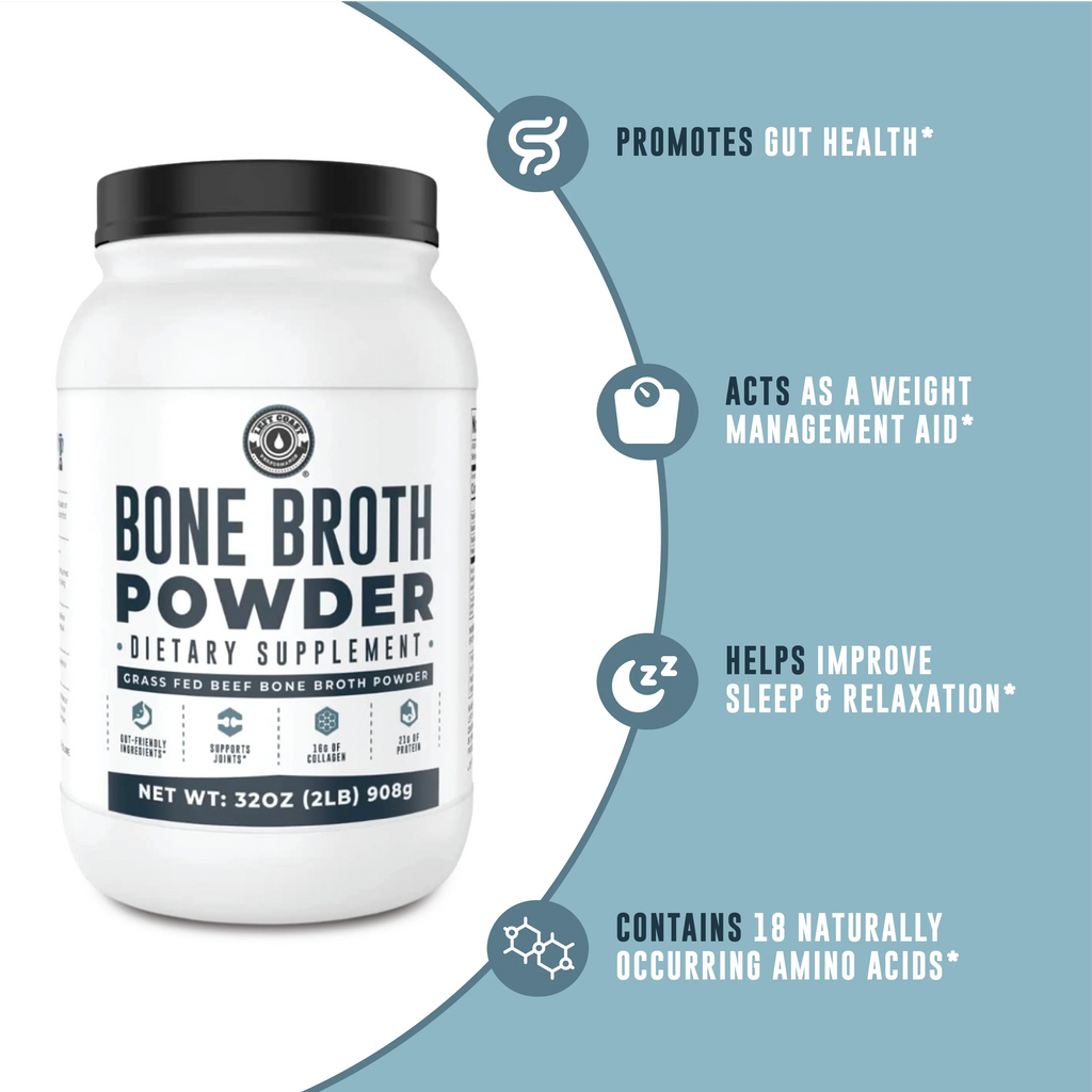 Keto Bone Broth Powder with Collagen, Unflavored, 42 Servings U1988