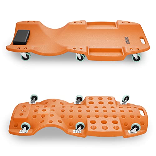 Low Profile Automotive Creeper with Padded Headrest, Red U80837