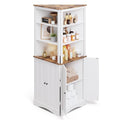 Gizoon Corner Cabinet with Doors and Shelves 63”Corner Shelf Cabinet for Living Room Small Corner Storage Cabinet for Apartmetn Bathroom Restroom Laundry Room and Small Place, White