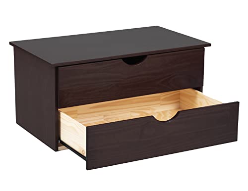 Solid Wood 2-Drawer Chest, Black U15492