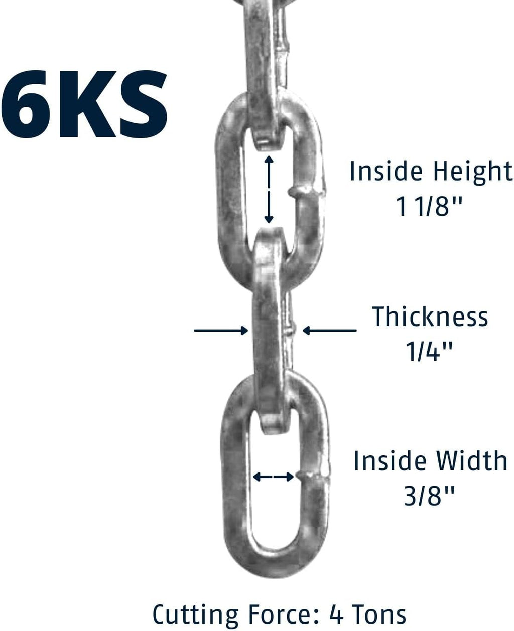Hardened Steel 10 ft x 3/8 in Square Security Chain for Bikes, Trailers, Motorcycles O7940