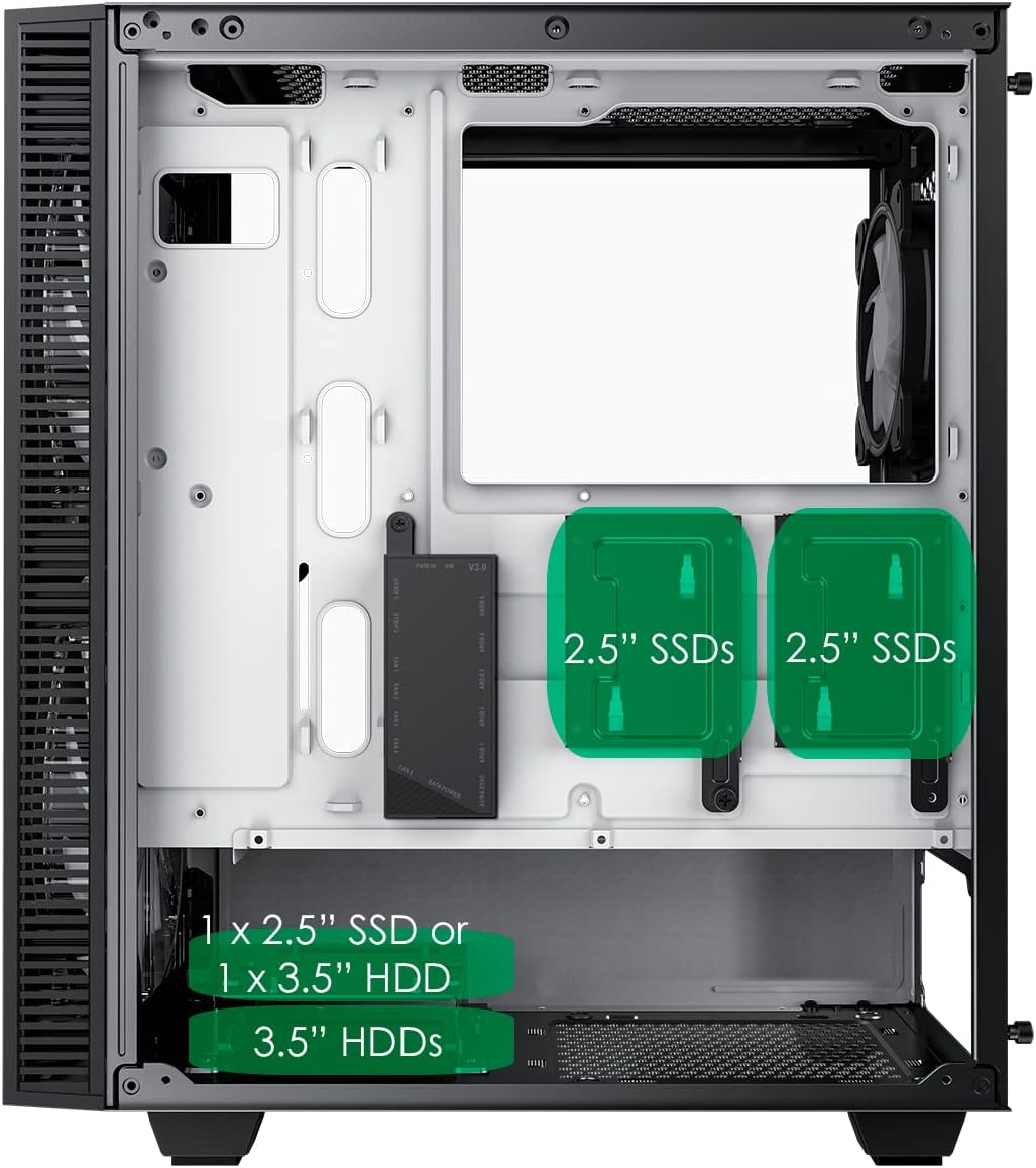 Mid-Tower ATX ARGB PC Gaming Case with Tempered Glass Side Panel T3324
