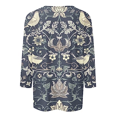 Women's 3/4 Sleeve Button Down Casual Blouse E528