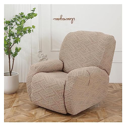 Recliner Slipcover 4-Piece Set with Side Pocket, Anti-Slip Elastic Furniture Protector U7173