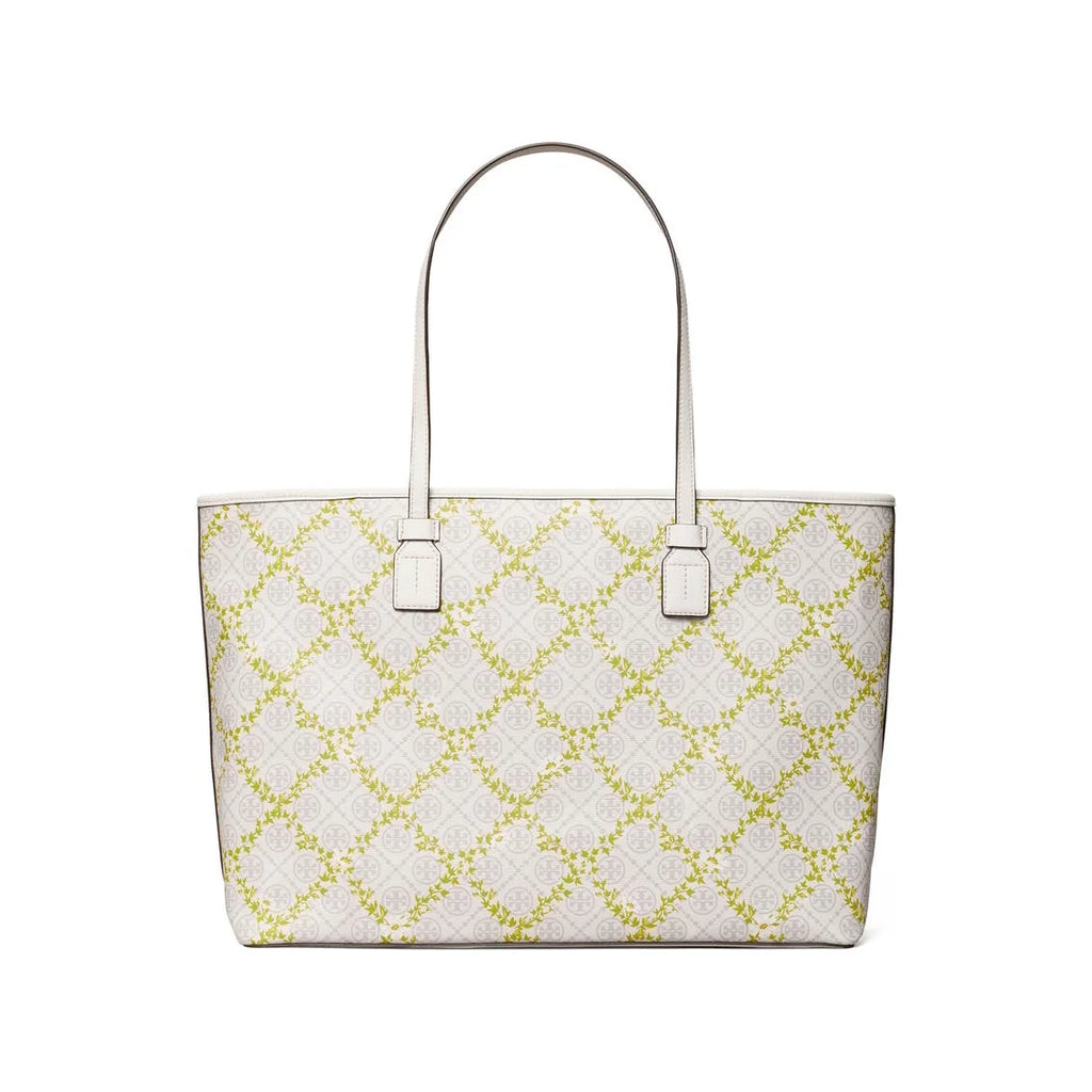 Floral Vine Canvas Top-Zip Tote Bag K9042