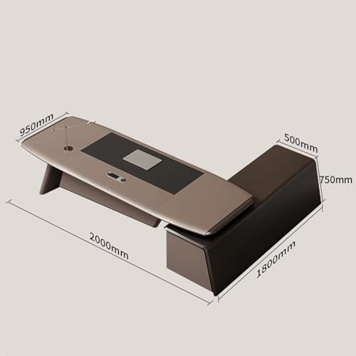 Executive Desk with Drawer, Storage Cabinet and USB Outlet V7752
