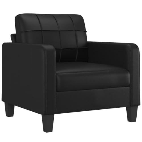 2-Seater Faux Leather Sofa for Living Room, Black S59699