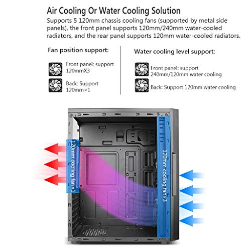 Mid-Tower PC Gaming Case ATX/M-ATX/ITX, Transparent Side Panels, USB 3.0 W8661