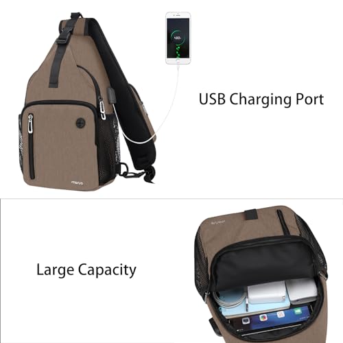 Sling Backpack with USB Charging Port, Crossbody Daypack X90069