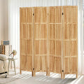 4 Panel Room Divider, 5.6Ft Wood Room Divider and Folding Privacy Screens, Room Divider Wall Freestanding Room Partitions, Room Dividers Screen for Home Office Restaurant Bedroom, White