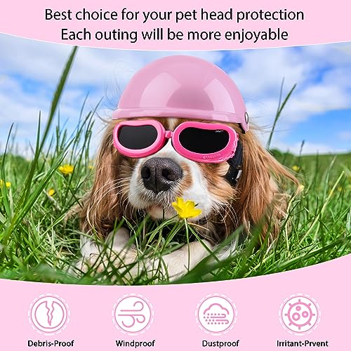 Dog Helmet and Goggles Set for Small Dogs, Blue S316382