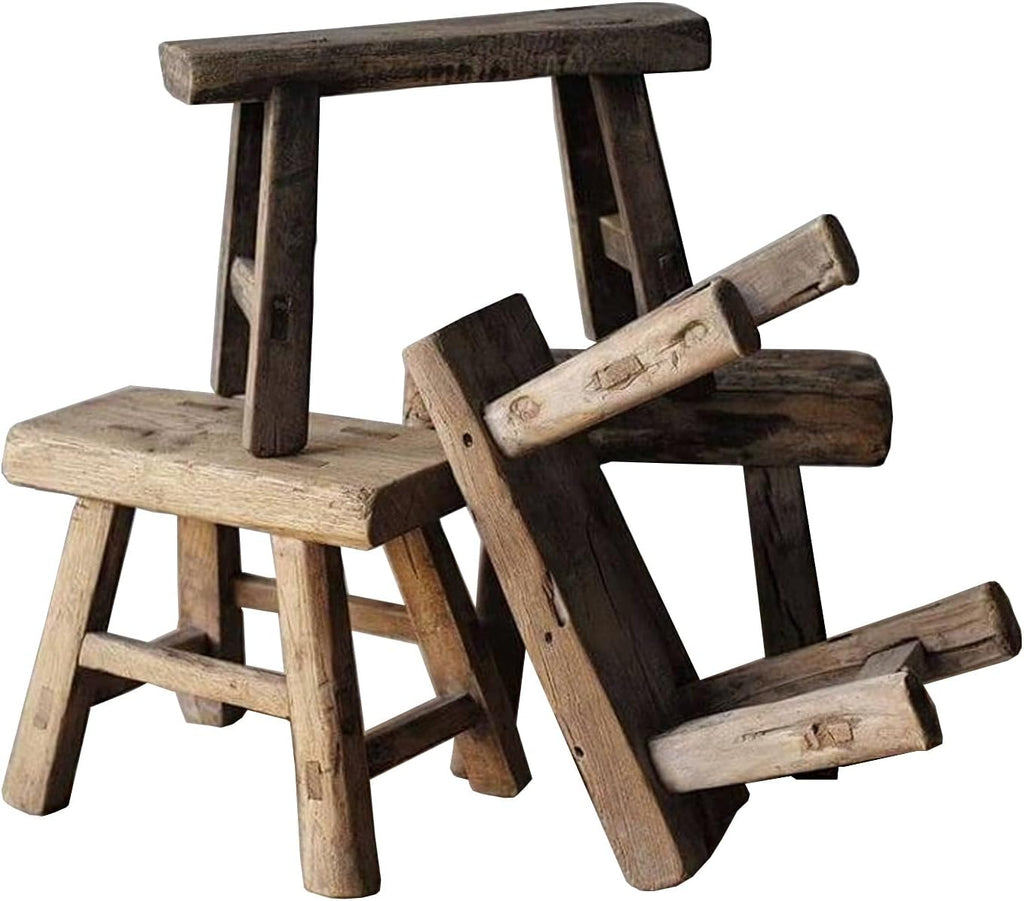 Antique Handmade Wooden Stool for Garden and Living Room L98591