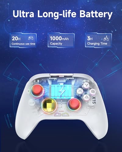 Wireless Bluetooth Controller with Hall Joysticks for PC, Android, Steam and Switch E86358