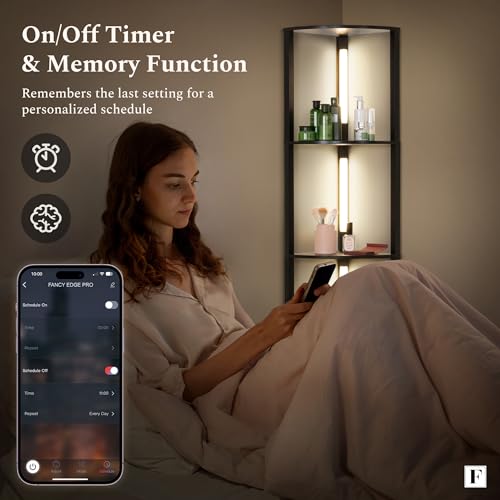 LED Display Shelf with Dimmable Lights for Living Room B36628
