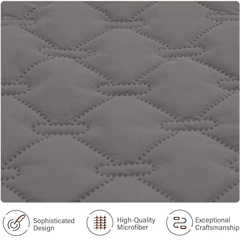 Pet Friendly Washable Sofa Cover for 3 Cushion Couch, Oversized, Dark Grey/Light Grey P541431