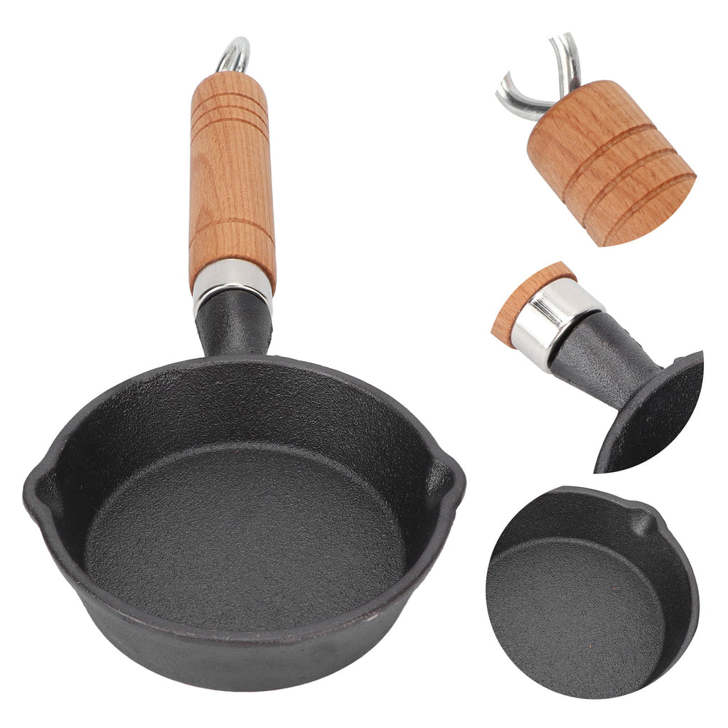 Cast Iron Pan with Wood Handle for Eggs and Pancakes W95623