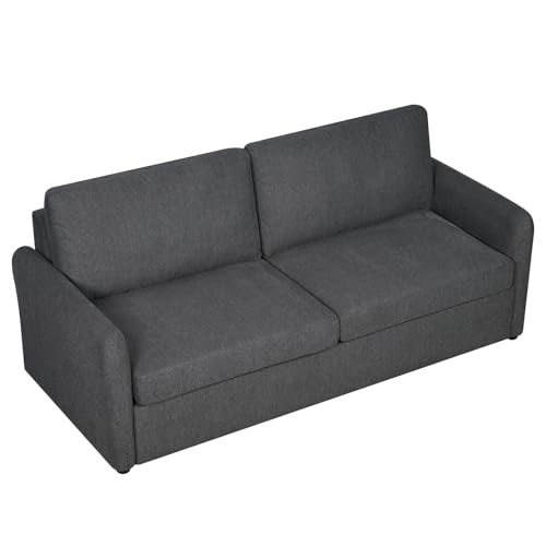 Sleeper Sofa Couch with Pullout Bed, Convertible Queen Size, Dark Grey H2839