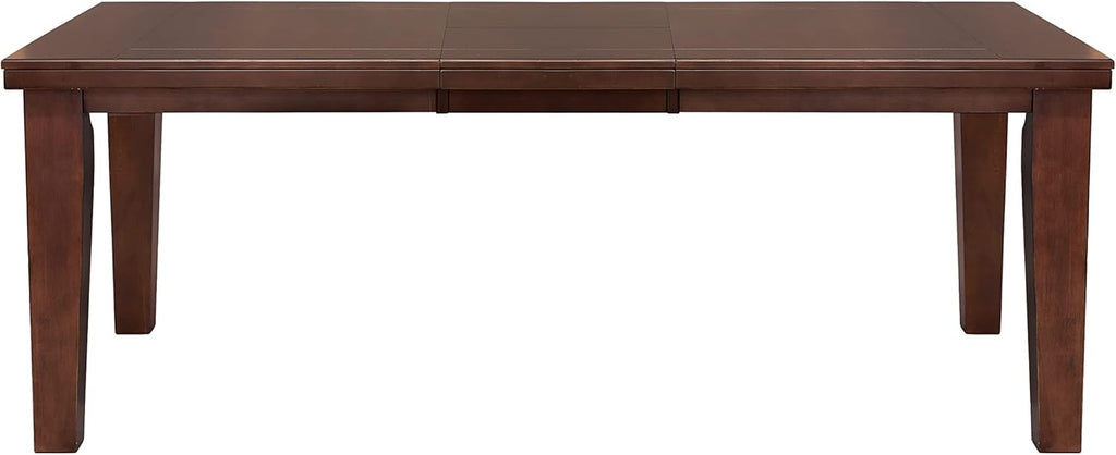 Dark Oak Dining Table Set with 4 Side Chairs and Self-Storing Leaf R58557