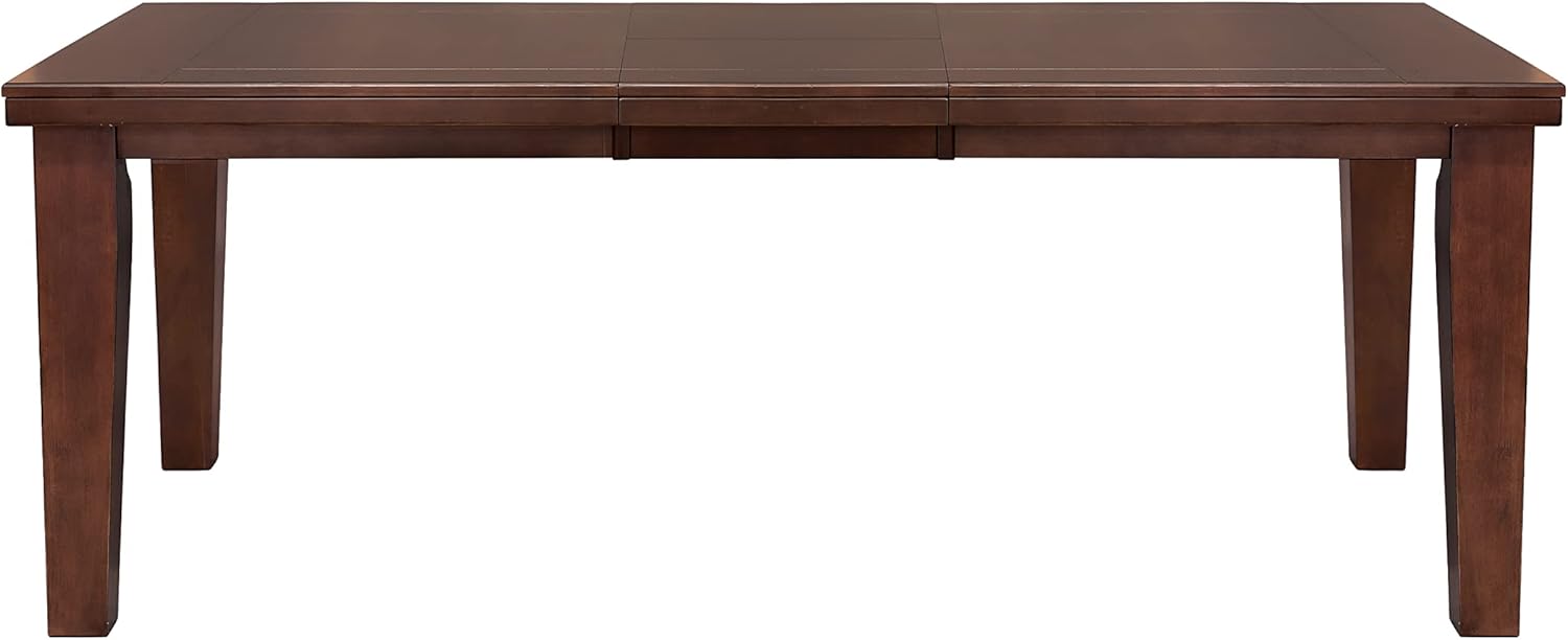 Dark Oak Dining Table Set with 4 Side Chairs and Self-Storing Leaf R58557