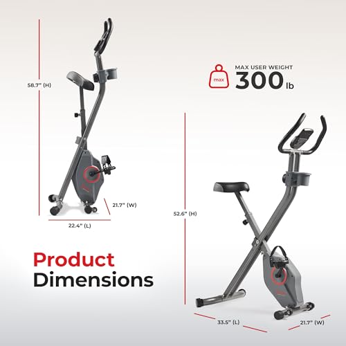 Foldable Magnetic Exercise Bike with Digital Monitor and Pulse Sensor J316937