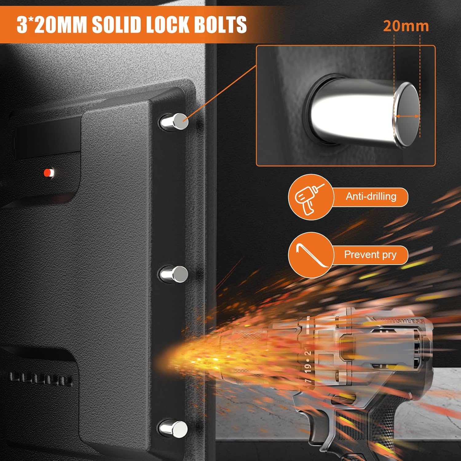 Fireproof Waterproof Home Safe Box with Digital Keypad and Detachable Shelf R518