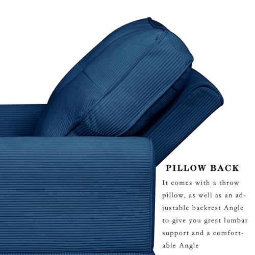 63" Sleeper Chaise Lounge Indoor, 2-in-1 Corduroy Recliner Sofa Bed with Adjustable Backrest D97930