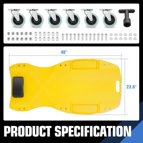 Low Profile Automotive Creeper with Padded Headrest, Red U80837