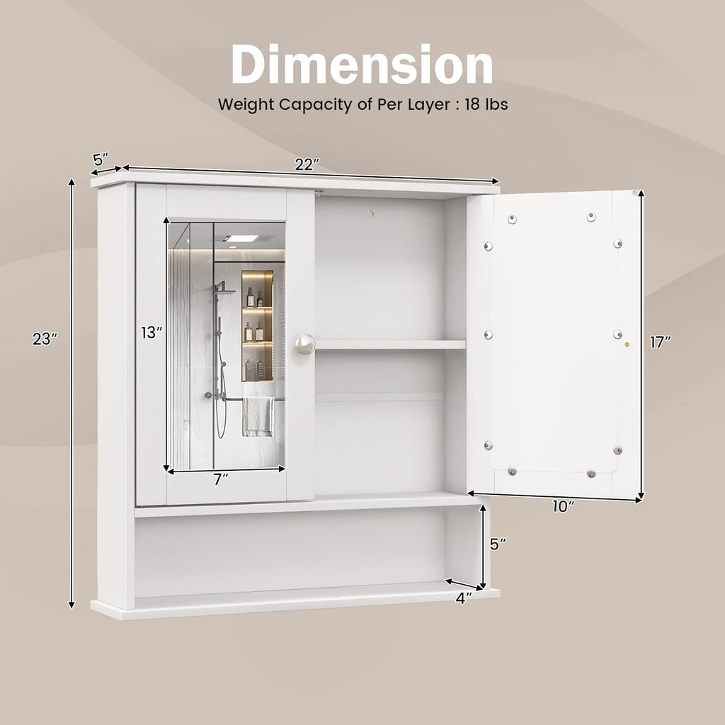 Wall Bathroom Storage Cabinet, White P536