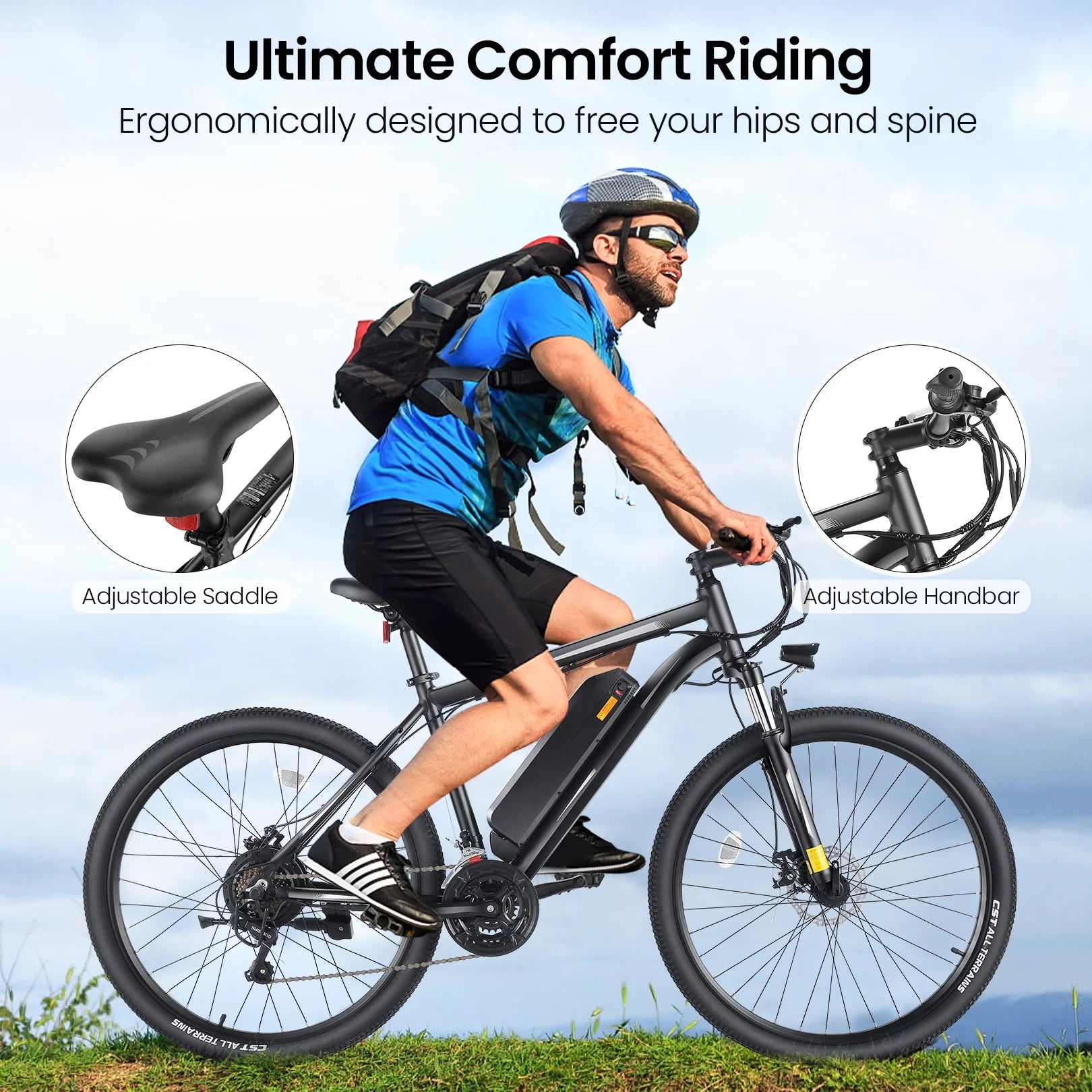 27.5" Electric Bike for Adults 500W Mountain Ebike with Removable Battery H822