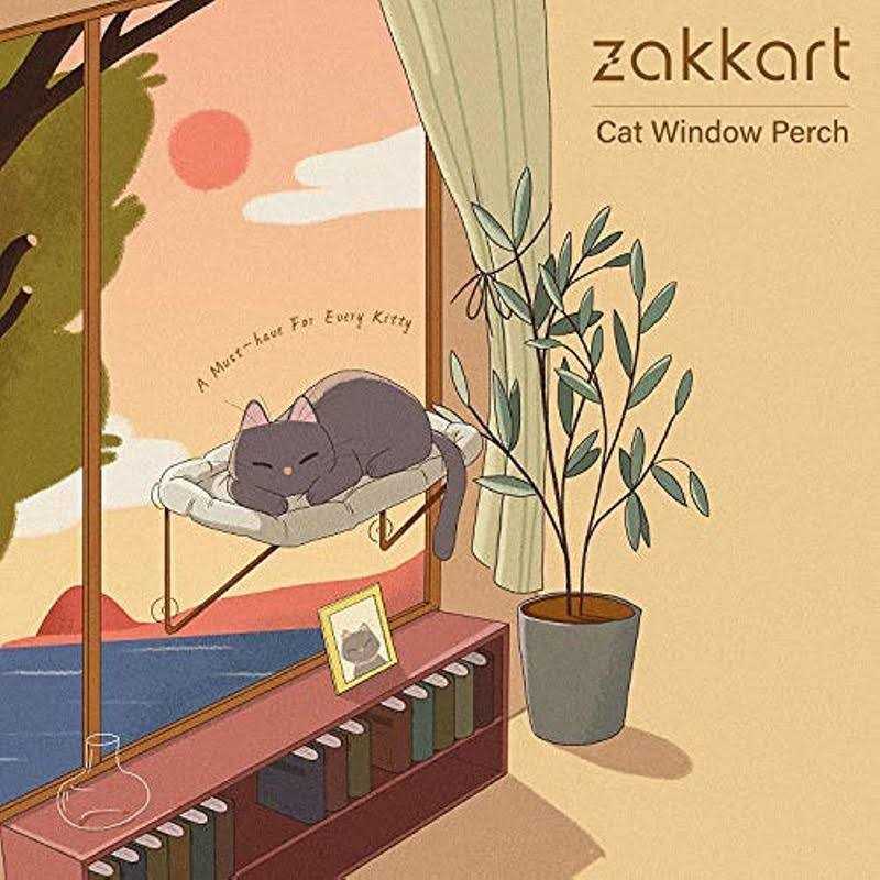 Cat Window Perch Metal Supported J1373
